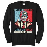 Donald Trump Middle Finger Harris Walz Usa Election Sweatshirt