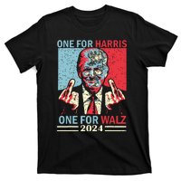 Donald Trump Middle Finger Harris Walz Usa Election T-Shirt