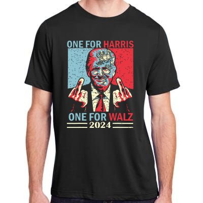 Donald Trump Middle Finger Harris Walz Usa Election Adult ChromaSoft Performance T-Shirt