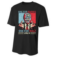 Donald Trump Middle Finger Harris Walz Usa Election Performance Sprint T-Shirt