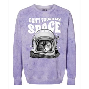 Don't Touch My Space Cat Colorblast Crewneck Sweatshirt