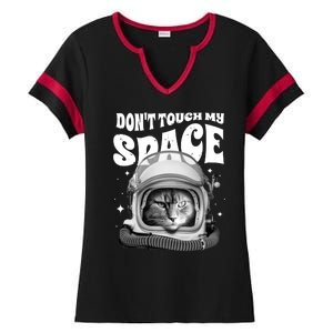 Don't Touch My Space Cat Ladies Halftime Notch Neck Tee