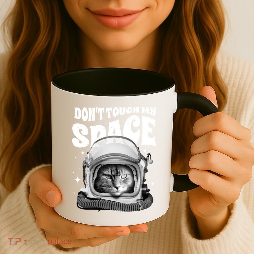 Don't Touch My Space Cat Mug