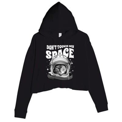 Don't Touch My Space Cat Crop Fleece Hoodie