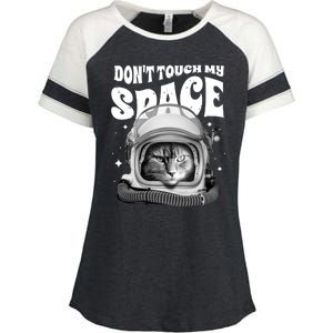 Don't Touch My Space Cat Enza Ladies Jersey Colorblock Tee