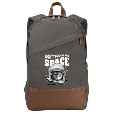 Don't Touch My Space Cat Cotton Canvas Backpack