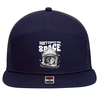 Don't Touch My Space Cat 7 Panel Mesh Trucker Snapback Hat