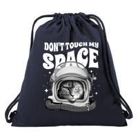 Don't Touch My Space Cat Drawstring Bag