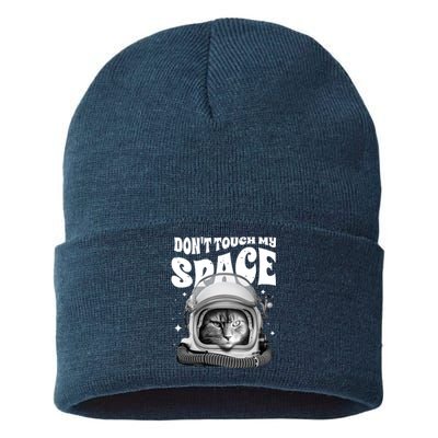 Don't Touch My Space Cat Sustainable Knit Beanie