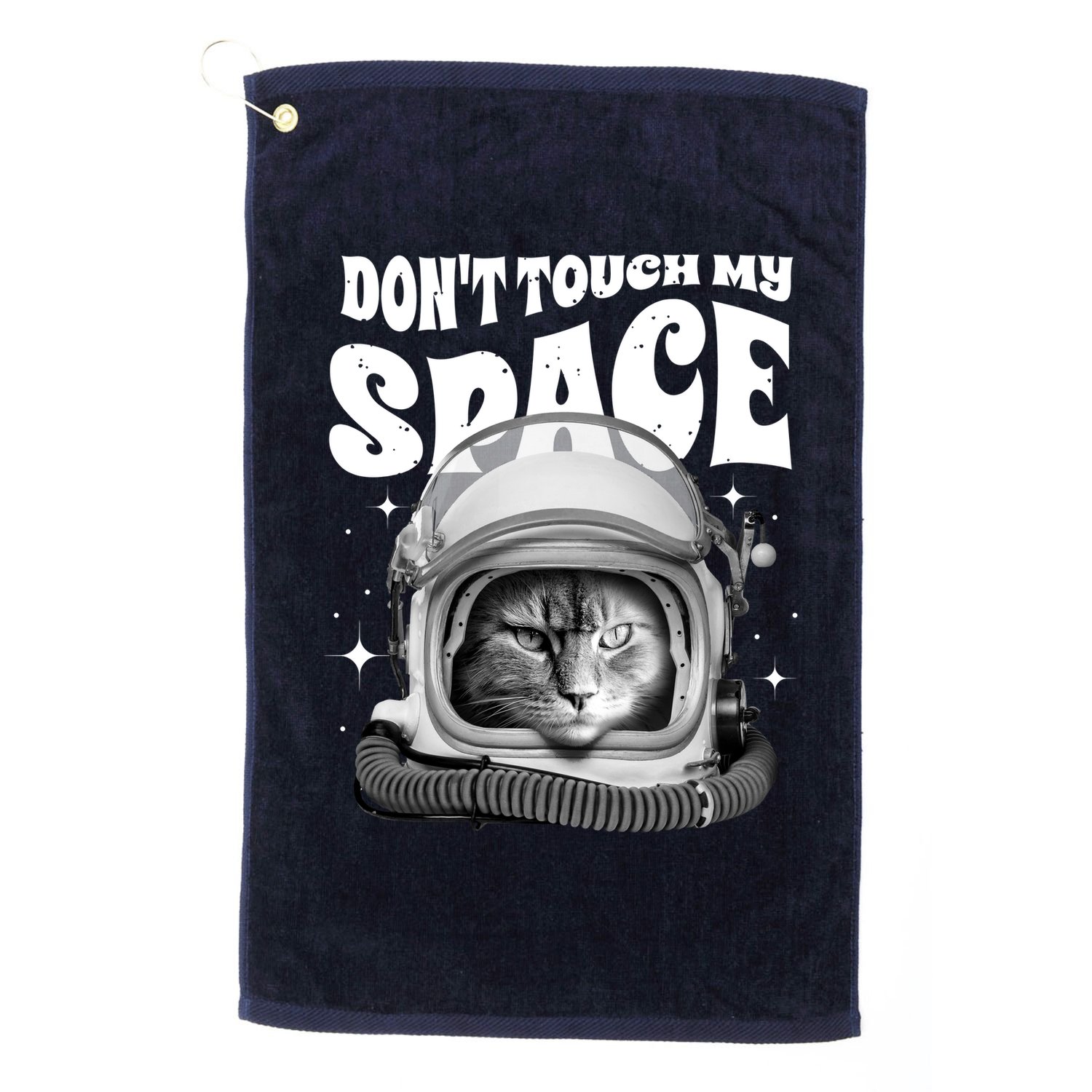 Don't Touch My Space Cat Golf Towel