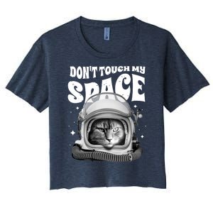 Don't Touch My Space Cat Women's Crop Top Tee