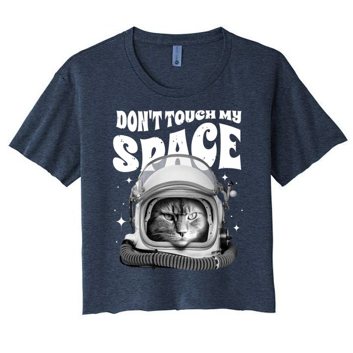 Don't Touch My Space Cat Women's Crop Top Tee