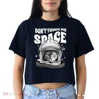 Don't Touch My Space Cat Crop Top