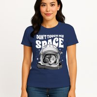 Don't Touch My Space Cat Womens T-Shirt