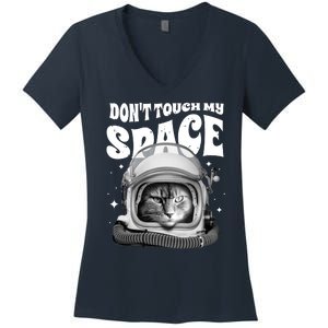 Don't Touch My Space Cat Women's V-Neck T-Shirt