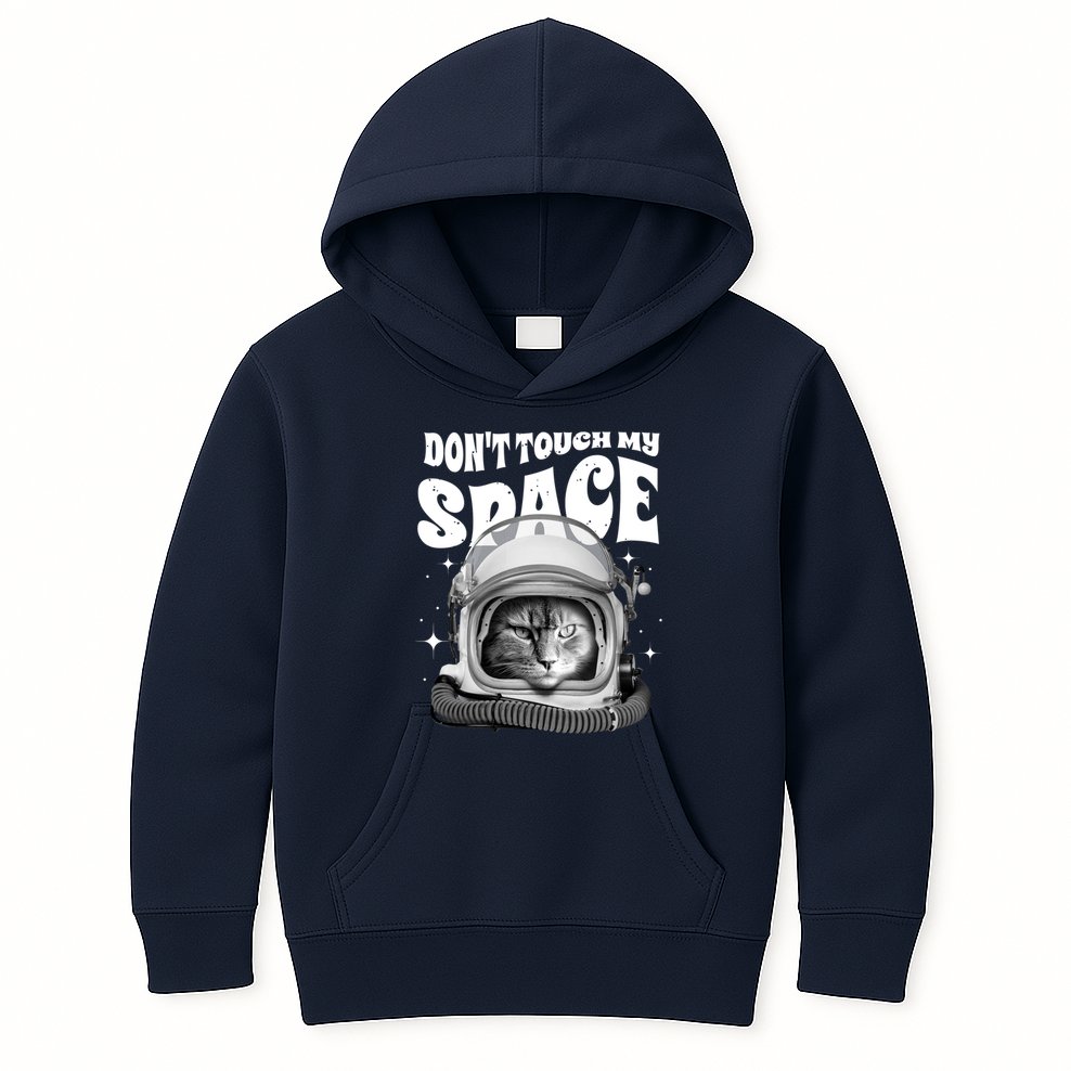 Don't Touch My Space Cat Kids Hoodie