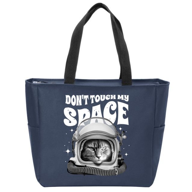 Don't Touch My Space Cat Zip Tote Bag