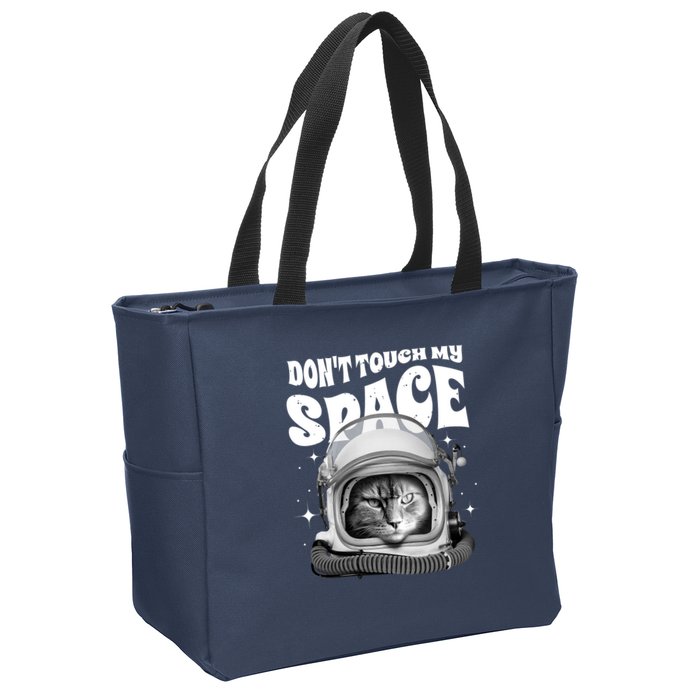 Don't Touch My Space Cat Zip Tote Bag