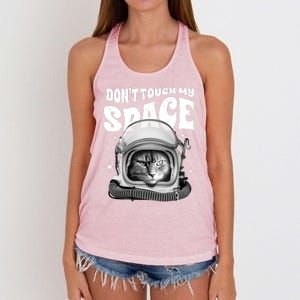 Don't Touch My Space Cat Women's Knotted Racerback Tank