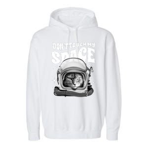 Don't Touch My Space Cat Garment-Dyed Fleece Hoodie