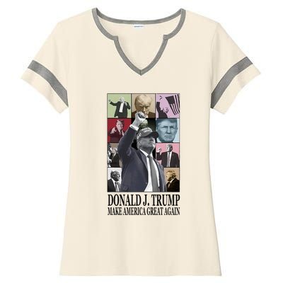 Donald Trump Make America Great Again Ladies Halftime Notch Neck Tee