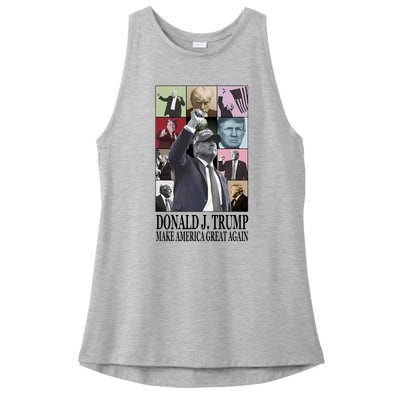 Donald Trump Make America Great Again Ladies PosiCharge Tri-Blend Wicking Tank