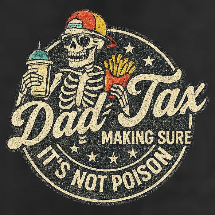 Dad Tax Making Sure It's Not Poison Skeleton Vintage Golf Towel