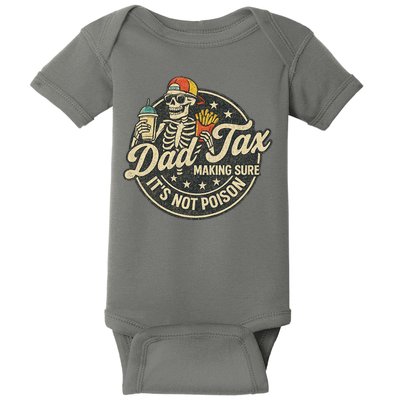 Dad Tax Making Sure It's Not Poison Skeleton Vintage Baby Bodysuit