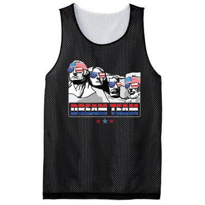 Dream Team Mount Rushmore Presidents 4th Of July Patriotic Mesh Reversible Basketball Jersey Tank