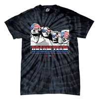 Dream Team Mount Rushmore Presidents 4th Of July Patriotic Tie-Dye T-Shirt