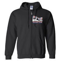 Dream Team Mount Rushmore Presidents 4th Of July Patriotic Full Zip Hoodie