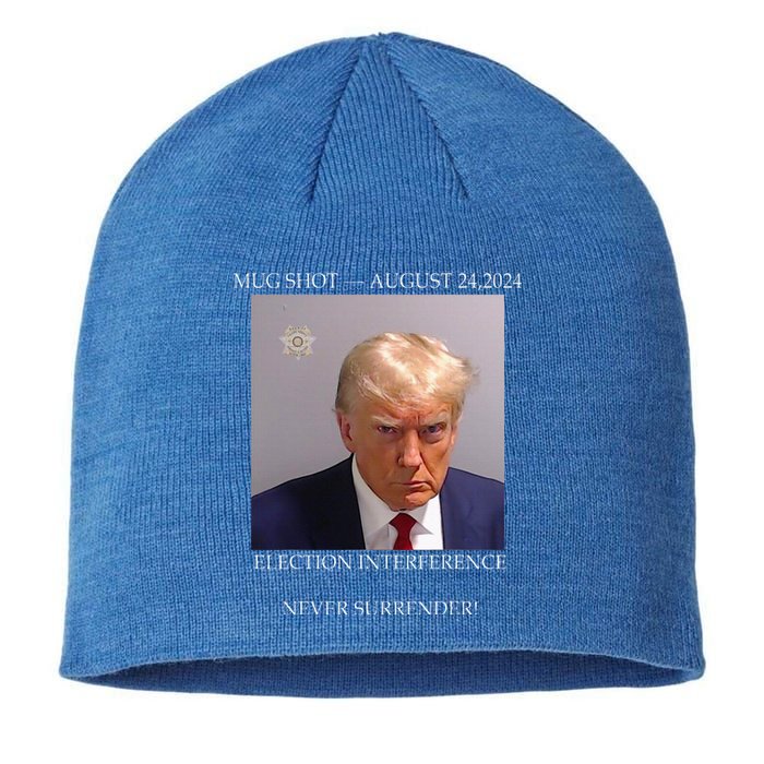 Donald Trump Mug Shot August 24 2024 Election Interference Sustainable Beanie