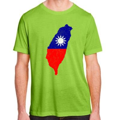 Distressed Taiwan Map Flag Support For Taiwan I Love Taiwan Gift Adult ChromaSoft Performance T-Shirt