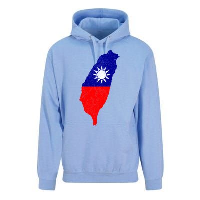 Distressed Taiwan Map Flag Support For Taiwan I Love Taiwan Gift Unisex Surf Hoodie