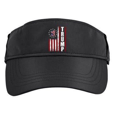 Donald Trump Merchandise 45 47 American Flag Adult Drive Performance Visor