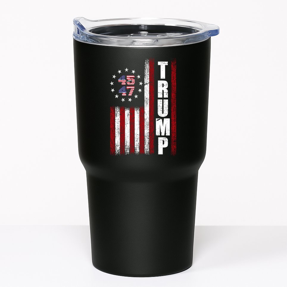 Donald Trump Merchandise 45 47 American Flag Tumbler