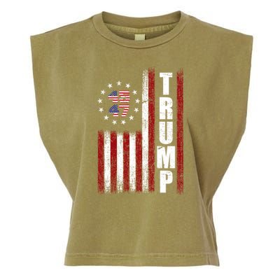 Donald Trump Merchandise 45 47 American Flag Garment-Dyed Women's Muscle Tee