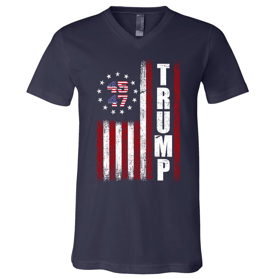 Donald Trump Merchandise 45 47 American Flag V-Neck T-Shirt