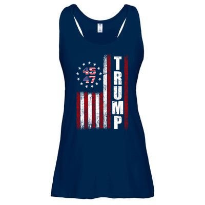 Donald Trump Merchandise 45 47 American Flag Ladies Essential Flowy Tank