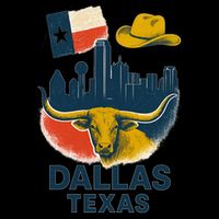 Dallas Texas Modern Collage Drawstring Bag