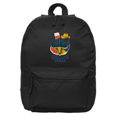 Dallas Texas Modern Collage 16 in Basic Backpack
