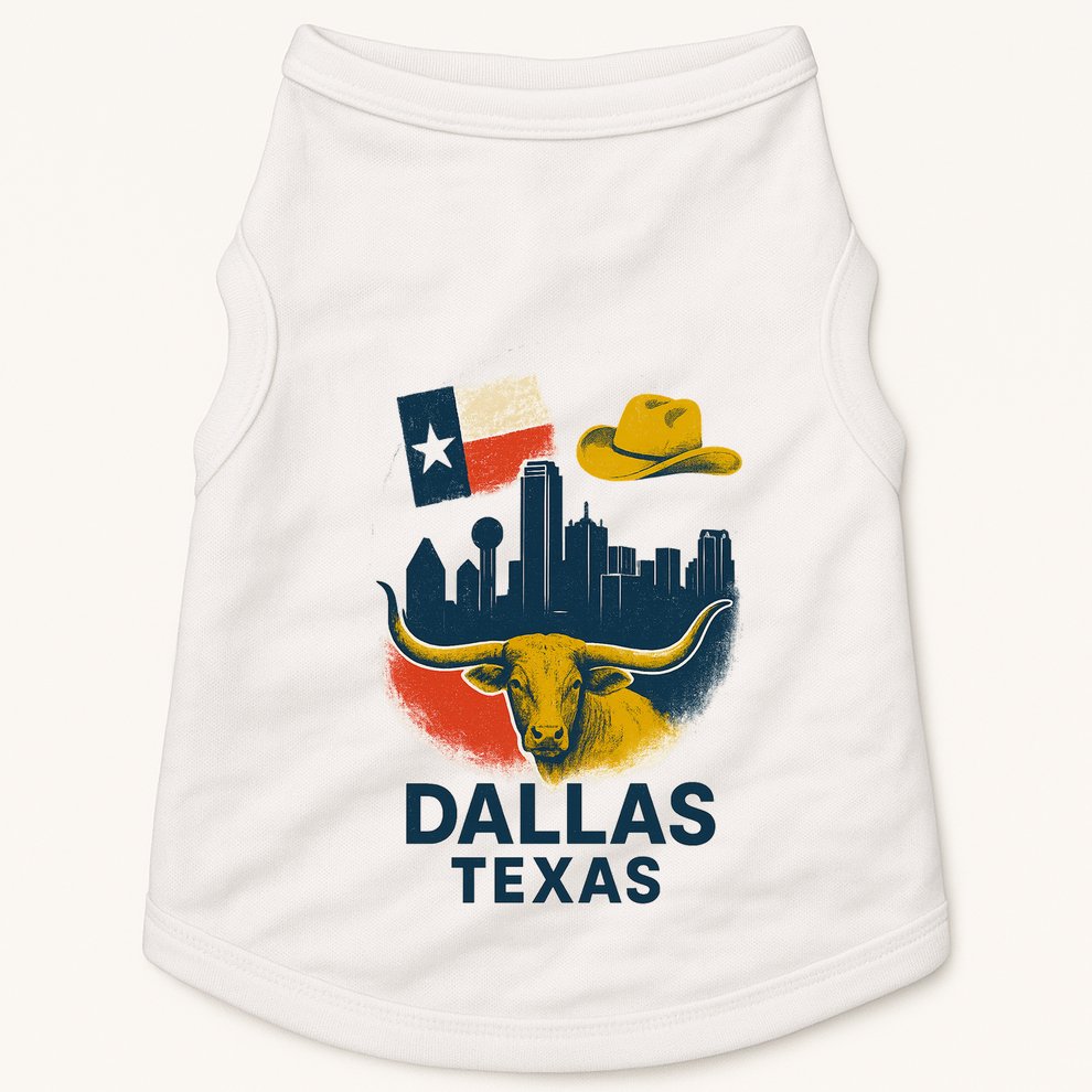 Dallas Texas Modern Collage Doggie Tank