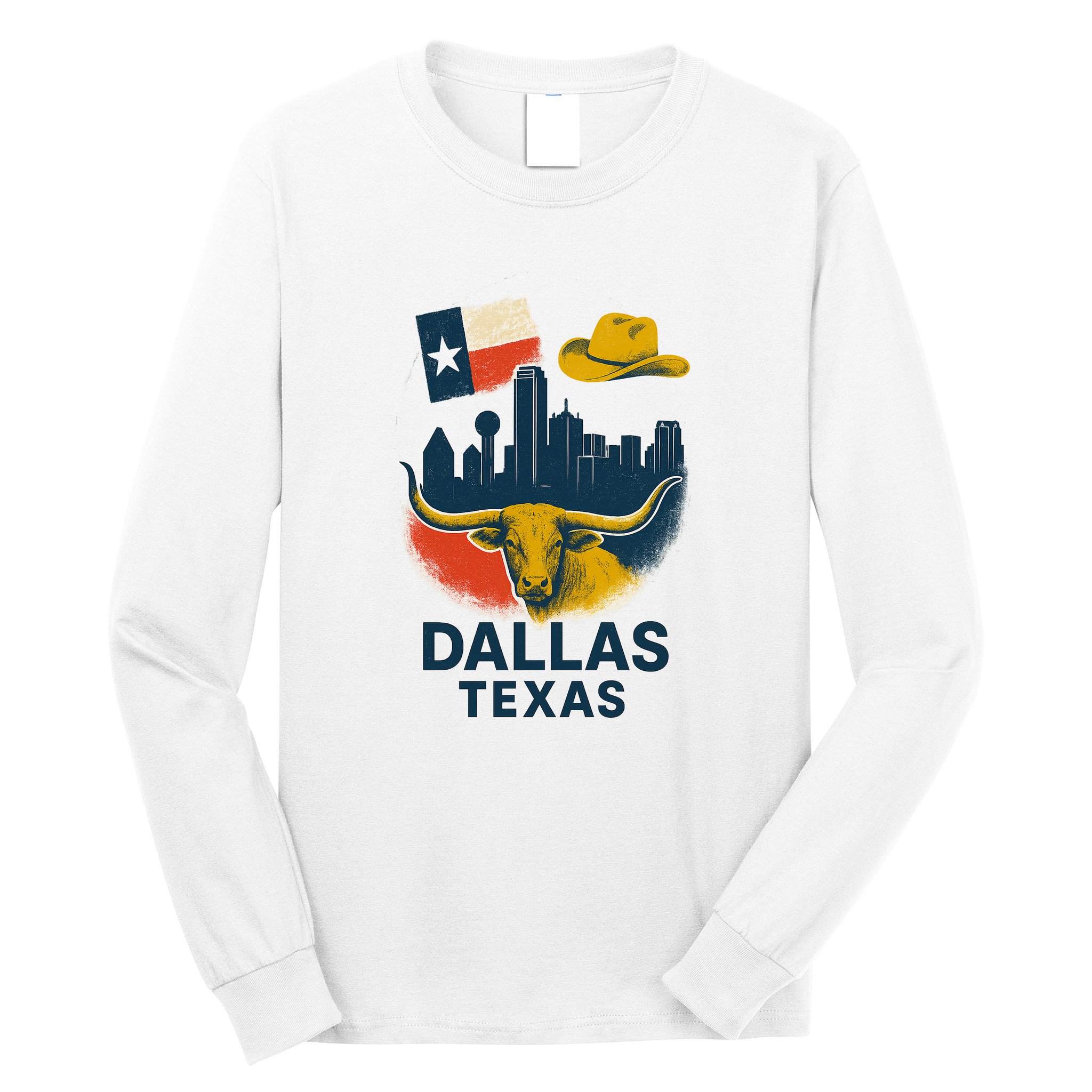 Dallas Texas Modern Collage Long Sleeve Shirt