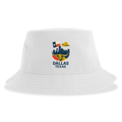 Dallas Texas Modern Collage Sustainable Bucket Hat