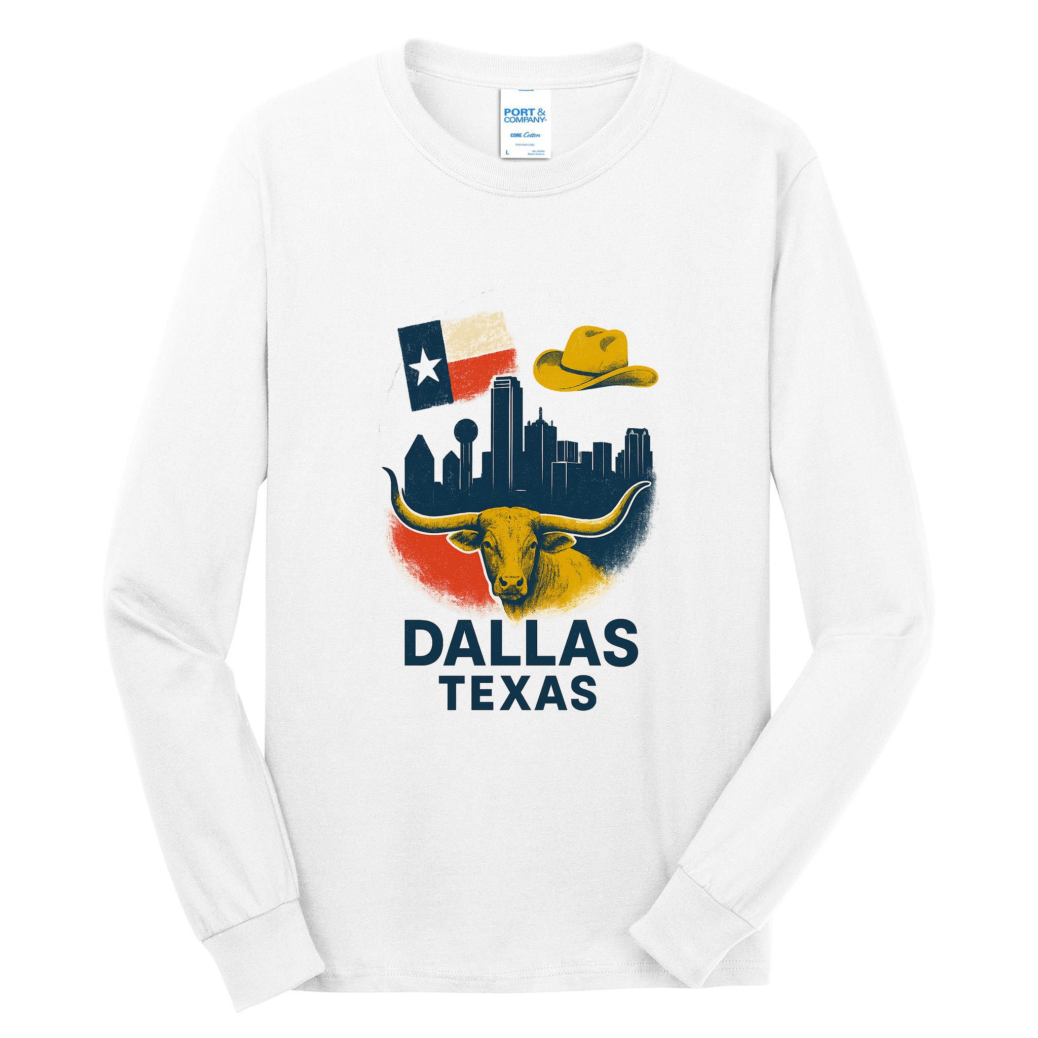 Dallas Texas Modern Collage Tall Long Sleeve T-Shirt