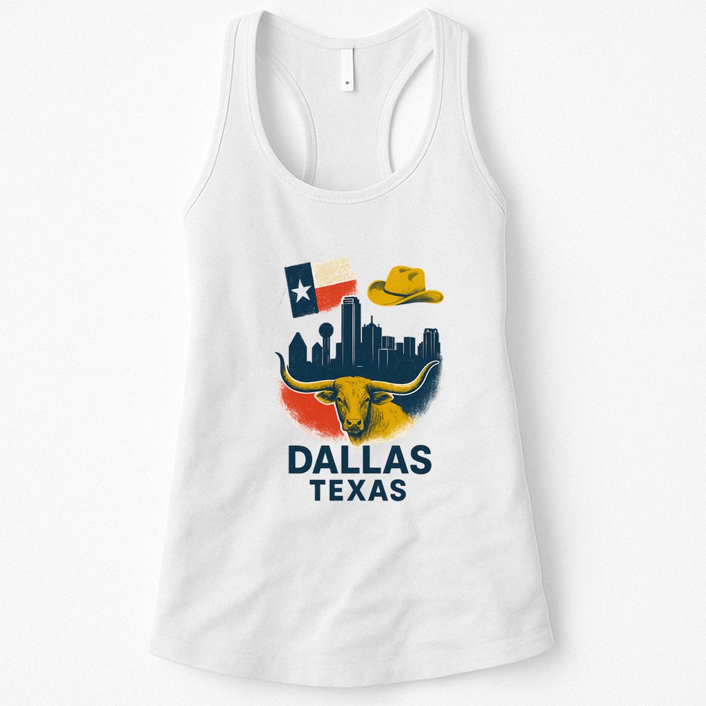 Dallas Texas Modern Collage Womens Tank Top