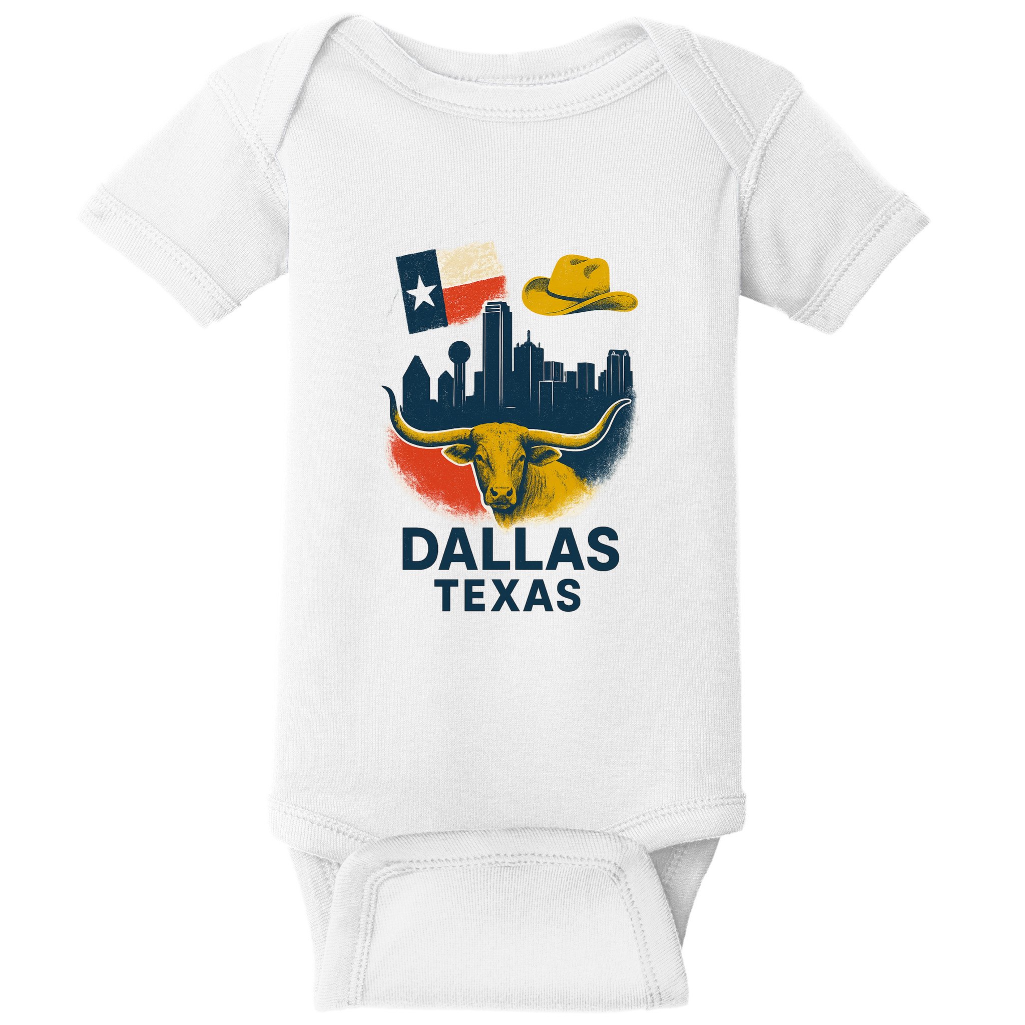 Dallas Texas Modern Collage Baby Bodysuit