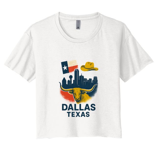 Dallas Texas Modern Collage Women's Crop Top Tee