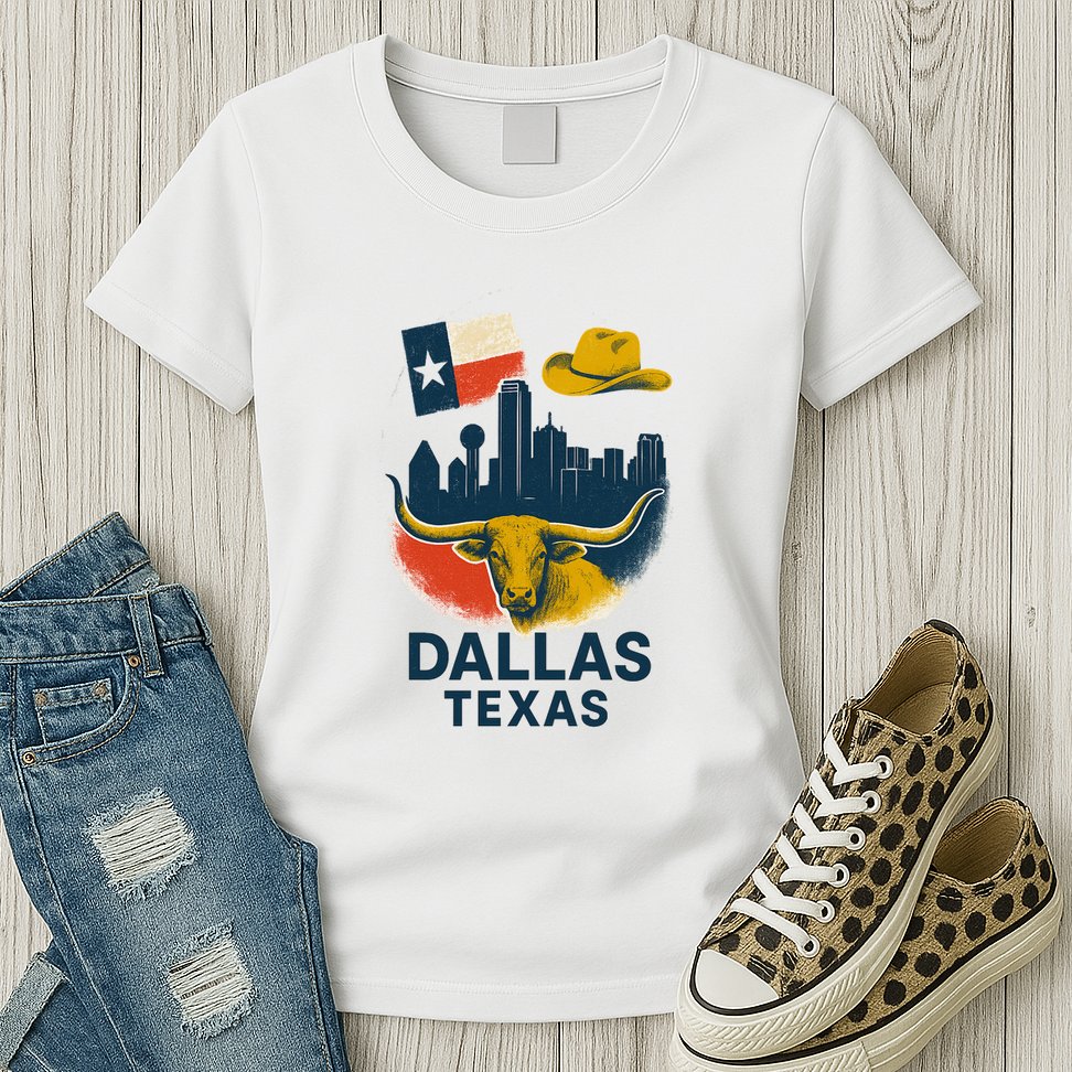 Dallas Texas Modern Collage Womens T-Shirt
