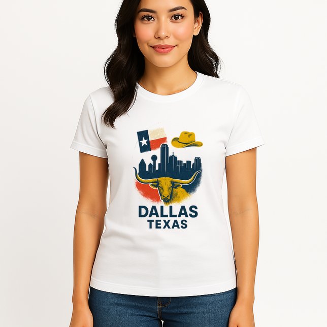 Dallas Texas Modern Collage Womens T-Shirt